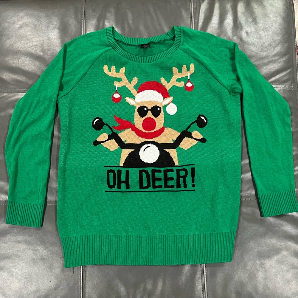 Oh Deer! ugly Christmas sweater. XL. No smoking. Gently used.